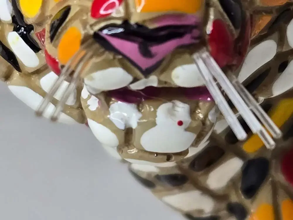 Barcino Mosaic Trencadis Style Tiger Figurine Barcelona Spain Animal Collection